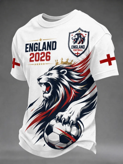 Badminton England - Men England Lion Football Short Sleeve
