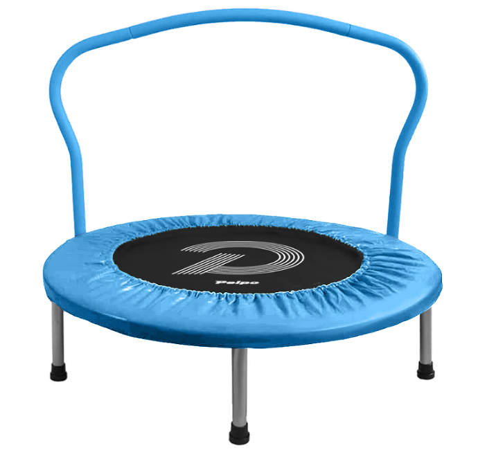 Training Net Mini - Kids Mini Trampoline with Handle Blue